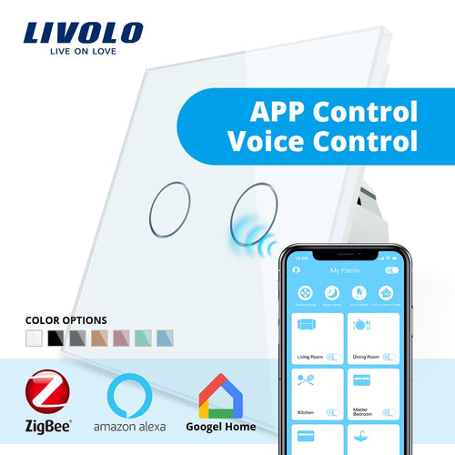 Livolo APP Touch Control Zigbee Switch, Home Automation smart switch wifi control