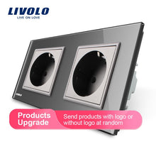 Load image into Gallery viewer, Livolo EU Standard Wall Power Socket, 4colors Crystal Glass Panel