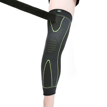 Load image into Gallery viewer, Hot elastic yellow-green stripe sports lengthen knee pad leg sleeve non-slip