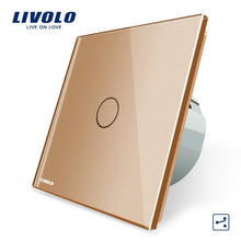 Load image into Gallery viewer, Livolo EU Standard Wall 2 Way Touch Control Switch, 7colors Crystal Glass Panel