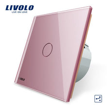 Charger l&#39;image dans la galerie, Livolo EU Standard Wall 2 Way Touch Control Switch, 7colors Crystal Glass Panel