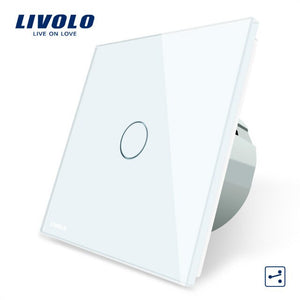 Livolo EU Standard Wall 2 Way Touch Control Switch, 7colors Crystal Glass Panel