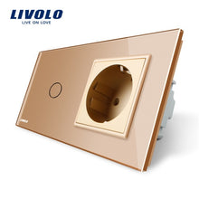 Laden Sie das Bild in den Galerie-Viewer, Livolo luxury Wall Touch Sensor Switch,Light Switch,switch power,Crystal Glass