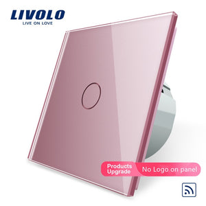 Livolo EU Standard Wall Light Remote Touch Switch,1gang 1way ,Glass Panel