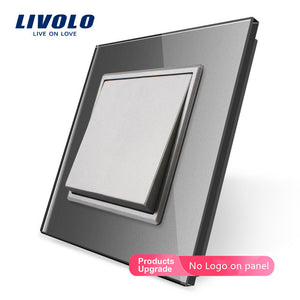 Livolo EU standard   Luxury White/Black crystal glass panel, Push button 2 Way switch