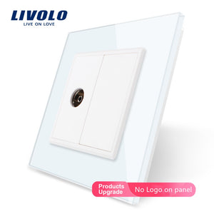 Livolo, 4colors Crystal Glass Panel, 1 Gang TV Socket, Without Plug adapter