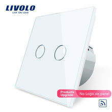 Carica l&#39;immagine nel visualizzatore di Gallery, Livolo EU Crystal Glass Panel,EU standard,Wall Light Remote Touch Switch+LED Indicator,C702R
