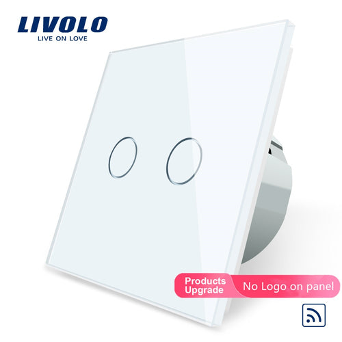 Livolo EU Crystal Glass Panel,EU standard,Wall Light Remote Touch Switch+LED Indicator,C702R