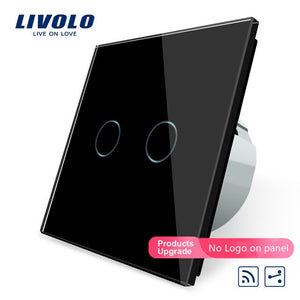 Livolo EU Standard Touch Remote Switch, White Crystal Glass Panel
