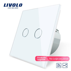 Livolo EU Standard Touch Remote Switch, White Crystal Glass Panel