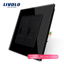 Laden Sie das Bild in den Galerie-Viewer, Livolo Manufacture7colors Crystal Glass Panel,2 Gangs Wall Tel and Com Socket
