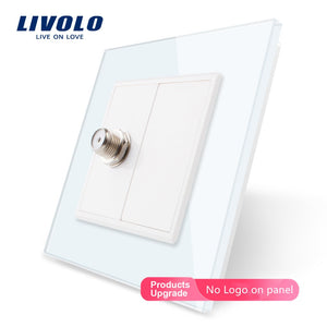 Livolo, Crystal Glass Panel,C791ST-11,1 Gang Satellite Socket , Without Plug adapter