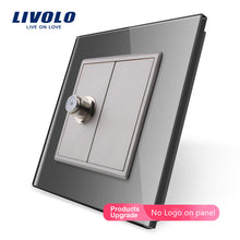 Carica l&#39;immagine nel visualizzatore di Gallery, Livolo, Crystal Glass Panel,C791ST-11,1 Gang Satellite Socket , Without Plug adapter
