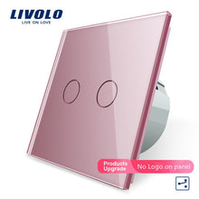 Laden Sie das Bild in den Galerie-Viewer, Livolo EU Standard Touch Switch, 2Gang 2Way Control, 7colors Crystal Glass Panel