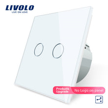 Load image into Gallery viewer, Livolo EU Standard Touch Switch, 2Gang 2Way Control, 7colors Crystal Glass Panel