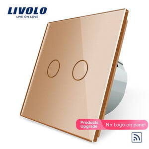 Livolo EU Crystal Glass Panel,EU standard,Wall Light Remote Touch Switch+LED Indicator,C702R