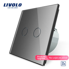 Charger l&#39;image dans la galerie, Livolo EU Crystal Glass Panel,EU standard,Wall Light Remote Touch Switch+LED Indicator,C702R