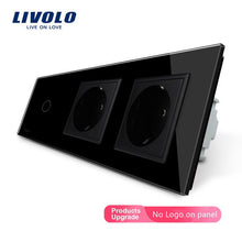 Load image into Gallery viewer, Livolo EU Standard New Power Socket, AC 220~250V,Crystal Glass Outlet Panel, 2Gang