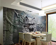 Carica l&#39;immagine nel visualizzatore di Gallery, Custom wallpaper 3D photo mural embossed forest wolf living room wall decoration painting 3d