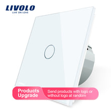 Laden Sie das Bild in den Galerie-Viewer, Livolo Wall Touch Sensor Switch,EU Standard Light Switch,Crystal Glass switch power,1Gang 1Way