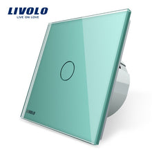 Carica l&#39;immagine nel visualizzatore di Gallery, Livolo Wall Touch Sensor Switch,EU Standard Light Switch,Crystal Glass switch power,1Gang 1Way