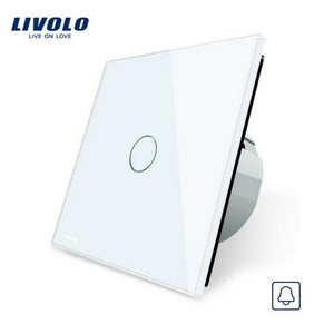 Livolo EU Standard,VL-C701B-15, Door Bell Switch, Crystal Glass Switch Panel