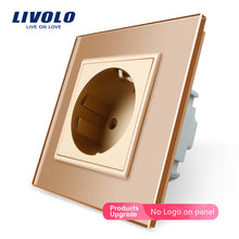 Laden Sie das Bild in den Galerie-Viewer, Livolo EU Standard Power Socket, White Crystal Glass Panel, AC 110~250V 16A