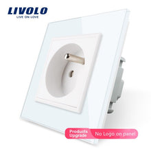 Carica l&#39;immagine nel visualizzatore di Gallery, Livolo New Outlet,French Standard Wall Power Socket, VL-C7C1FR-11,White Crystal