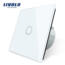 Charger l&#39;image dans la galerie, Livolo EU Standard Switch Wall Touch Switch Luxury White Crystal Glass, 1 Gang 1 Way Switch