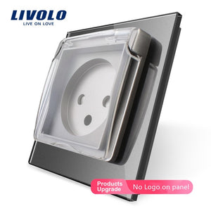 Livolo EU Standard Israel Power Socket,Crystal Glass Panel, AC 100~250V 16A