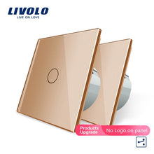 Charger l&#39;image dans la galerie, Livolo EU Standard 2 Ways Control Wall Touch Screen Switch, 7Colors CrystalPanel