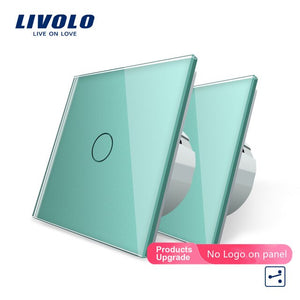 Livolo EU Standard 2 Ways Control Wall Touch Screen Switch, 7Colors CrystalPanel