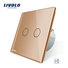 Laden Sie das Bild in den Galerie-Viewer, Livolo EU Standard Touch Switch, 2 Gang 2 Way Control,Crystal Glass Panel