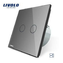 Load image into Gallery viewer, Livolo EU Standard Touch Switch, 2 Gang 2 Way Control,Crystal Glass Panel