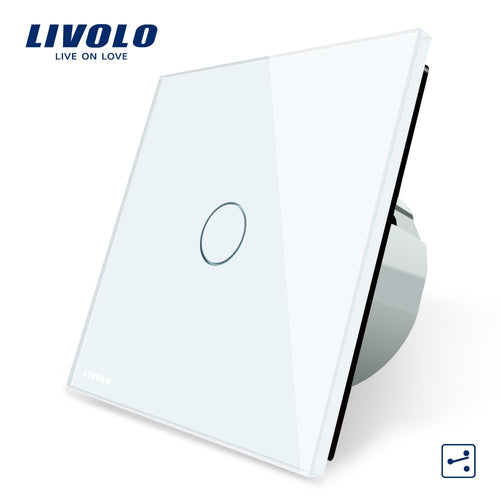 Livolo EU Wall Switch 2 Way Control Switch, Crystal Glass Panel, Wall Light Touch Screen