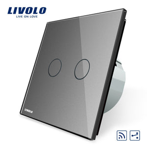 Livolo VL-C702SR-15, Touch Remote Switch, 2 Gangs 2 Way + LED Indicator,