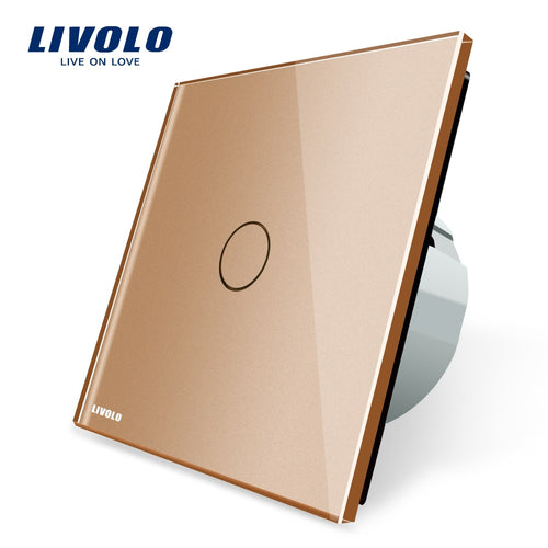 Livolo New Type Touch Switch, Golden Color, 220~250V Touch Screen Wall Light Switch,VL-C701-13