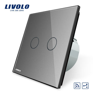 Livolo VL-C702SR-15, Touch Remote Switch, 2 Gangs 2 Way, AC 220~250V + LED Indicator