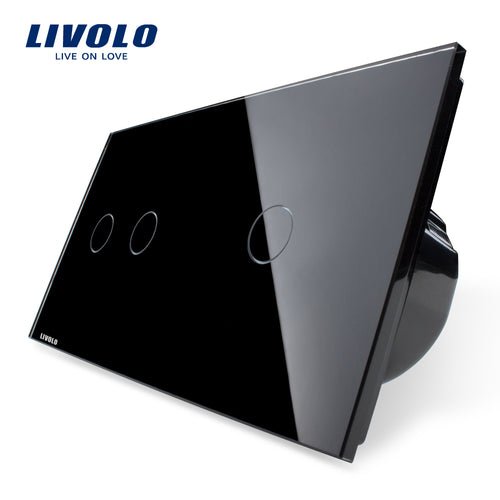 Livolo Manufacturer,Knight Black, Touch Switch, Crystal Glass Panel, Digital Touch Light