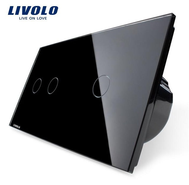 Livolo Manufacturer,Knight Black, Touch Switch, Crystal Glass Panel, Digital Touch Light