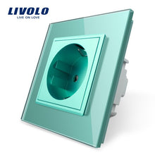 Load image into Gallery viewer, Livolo EU Standard 16A Power Socket, colorful Crystal Glass Panel, AC 110~250V 16A