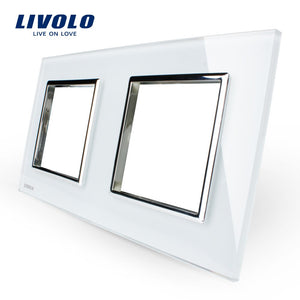 Livolo Luxury Grey Pearl Crystal Glass, 150mm*80mm, EU standard, Double Glass Panel