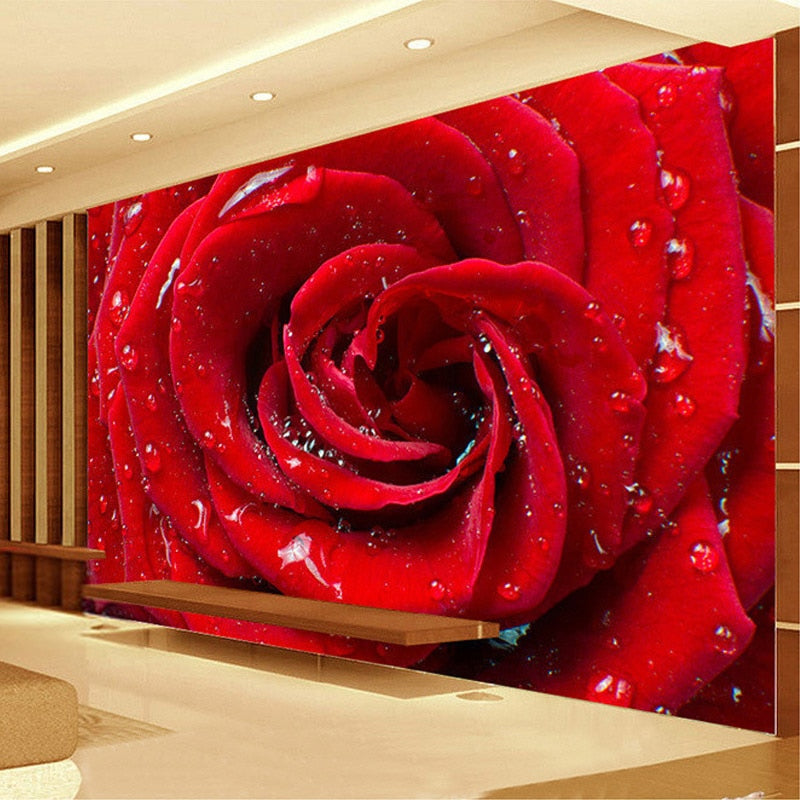 Large Custom Mural 3D Stereo Roses Flower Wallpaper Bedroom Living Room