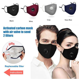Mask with Breathing Valve Filter Protective Mask Respirator Reusable KN95 mask N95