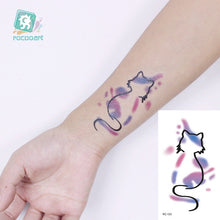 Charger l&#39;image dans la galerie, Rocooart Animal Waterproof Temporary Tattoo Sticker Flamingo Cat Fox Tatoo Body Art Women New Fake Taty Tatuaje Cute Small Tatto
