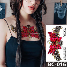 Load image into Gallery viewer, 1 Sheet Chest Body Tattoo Temporary Waterproof Jewelry Lace Totem Lotus Mandala tatto Decal Waist Art Tatoo Sticker Women