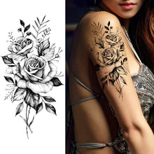 Charger l&#39;image dans la galerie, Purple Rose Jewelry Water Transfer Tattoo Stickers Women Body Chest Art Temporary Tattoo Girl Waist Bracelet Flash Tatoos Flower