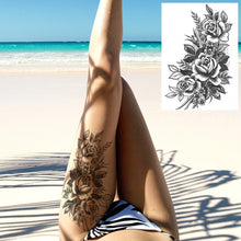 Laden Sie das Bild in den Galerie-Viewer, Realistic Sexy Peony Tattoos Temporary Women Adult Flower Arm Tattoos Sticker Waterproof Fake Floral Bloosom Body Leg Art Tatoos