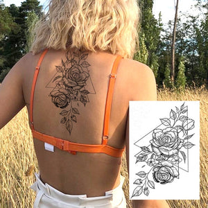 Realistic Sexy Peony Tattoos Temporary Women Adult Flower Arm Tattoos Sticker Waterproof Fake Floral Bloosom Body Leg Art Tatoos