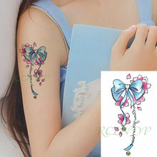Load image into Gallery viewer, Waterproof Temporary Tattoo sticker on ear finger music note bird stars line streak henna tatto flash tatoo fake for women 24